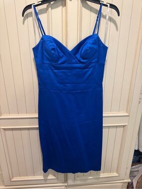 OC Satin Cobalt Blue Spaghetti Strap Satin Dress Size 4